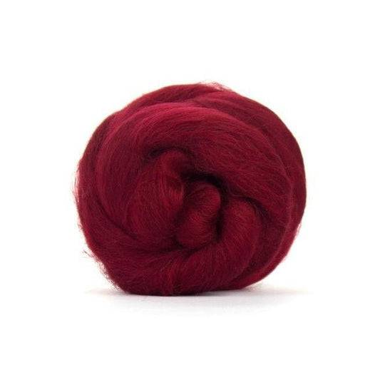 Paradise Fibers Solid Colored Merino Wool Top - Ruby - Paradise Fibers