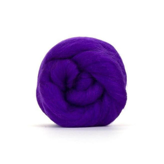 Paradise Fibers Solid Colored Merino Wool Top - Violet - Paradise Fibers