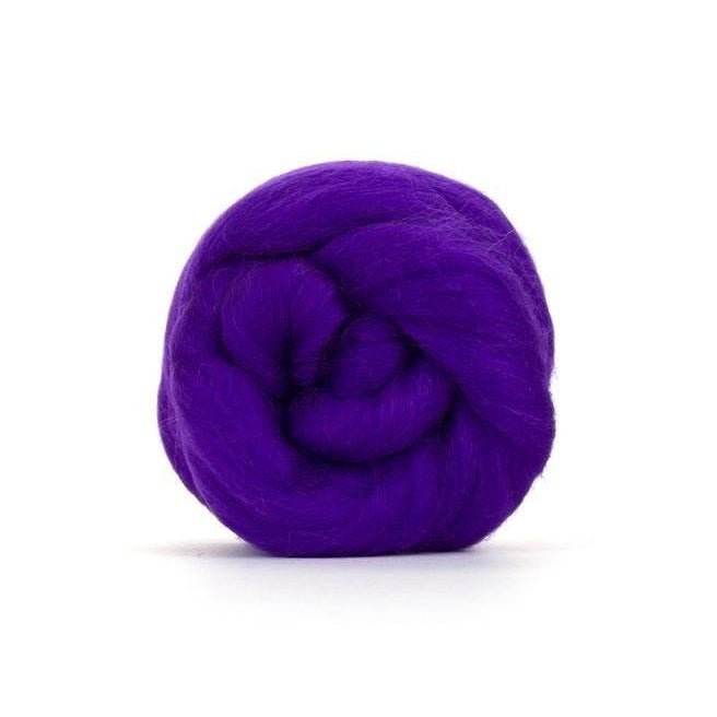Paradise Fibers Solid Colored Merino Wool Top - Violet - Paradise Fibers