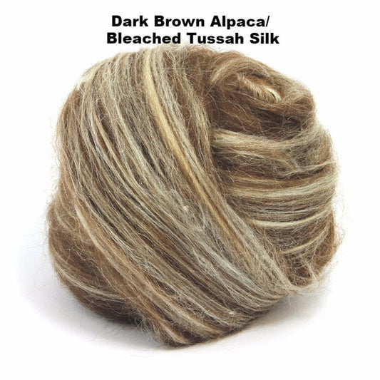 Paradise Fibers Special Dark Brown Alpaca/Silk Top (1lb bag) - Paradise Fibers