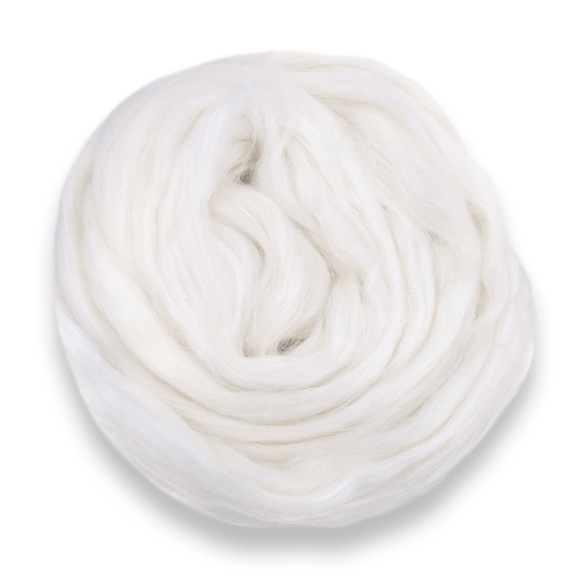 Paradise Fibers Undyed Llama and Mulberry Silk Blended Top - Phantom - 1oz - Paradise Fibers