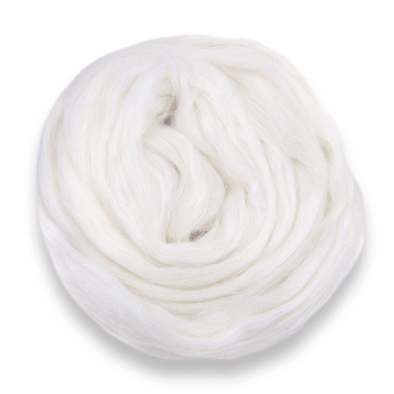 Paradise Fibers Undyed Llama and Mulberry Silk Blended Top - Phantom - Paradise Fibers