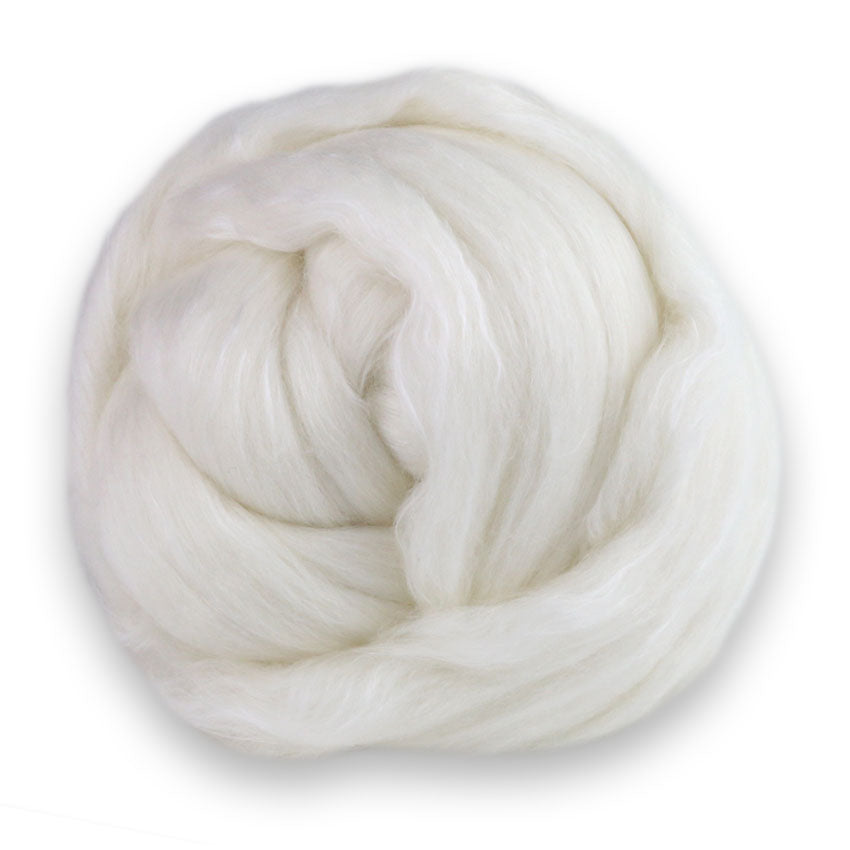 Organic Polwarth and Silk Combed Top / Roving Wool Fiber 1 pound