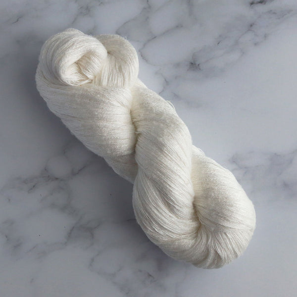 Product Details, Gōkana - Silk-Blend Yarn (80% Bombyx Silk & 20% Cashmere),  30/2, lace/thread weight, Natural (Undyed), Yarns - Undyed