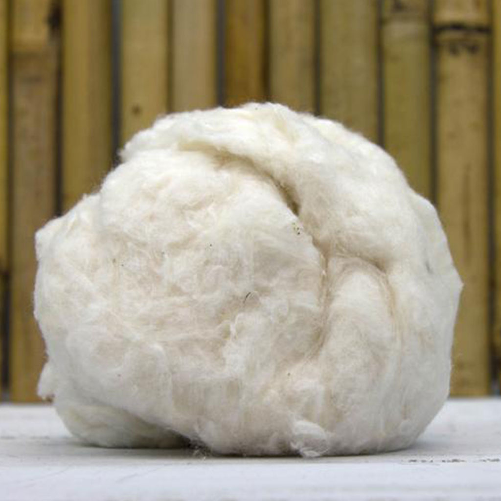 A ball of Undyed Raw Egyptian Cotton Fiber