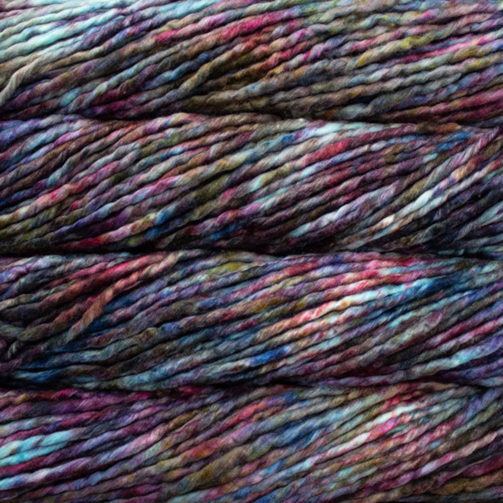 Color: Yo-Yo 199. A pink, blue, purple and white speckled variant of Malabrigo Rasta yarn. 