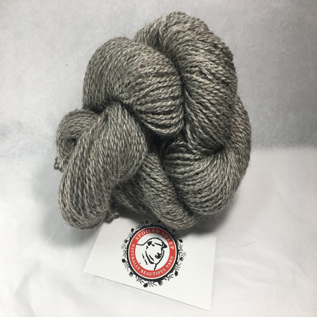Color Ariana 2012. A natural mid grey sport weight 100% wool yarn from Spoiled Sheep Yarn.