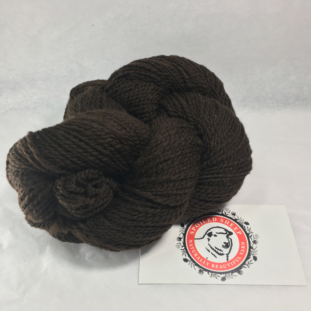 Color Daphne 2015. A natural brown 100% wool DK weight yarn from Spoiled Sheep Yarn.