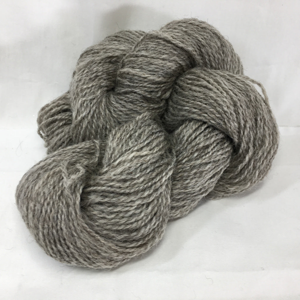 Color Ezzie 2012. A natural mid grey 100% wool DK weight yarn from Spoiled Sheep.