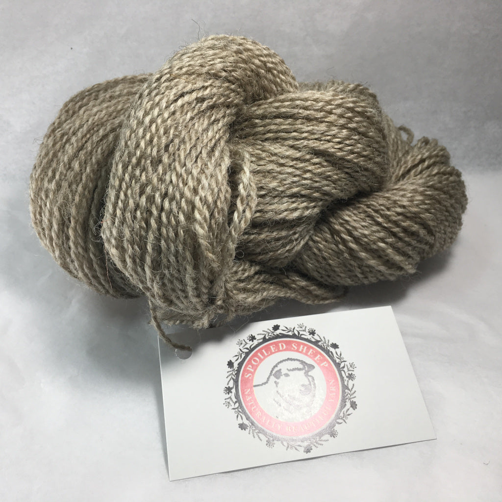 Color Jacklyn 2012. A soft grey 100% wool fingering weight yarn from Spoiled Sheep.