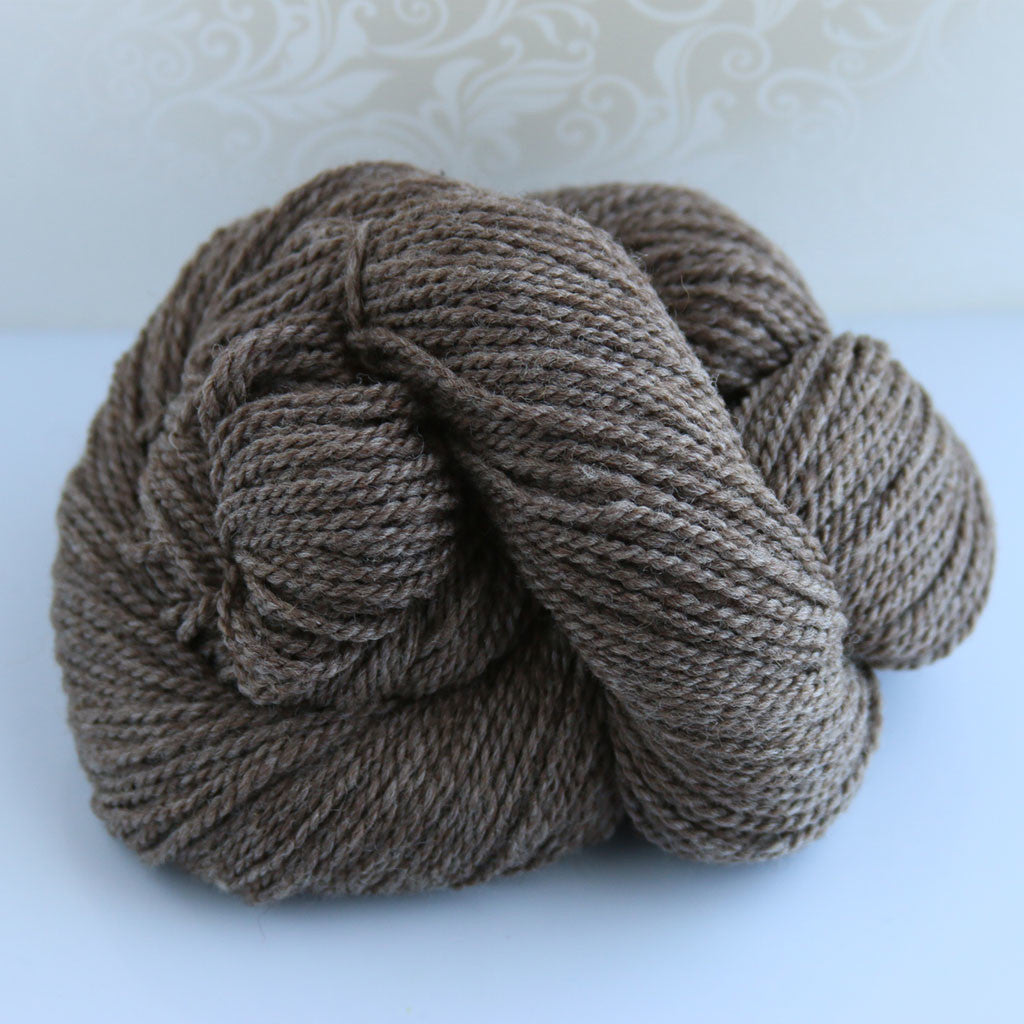 Color Jake 2018. A medium brown 100% wool sport weight yarn from Spoiled Sheep.