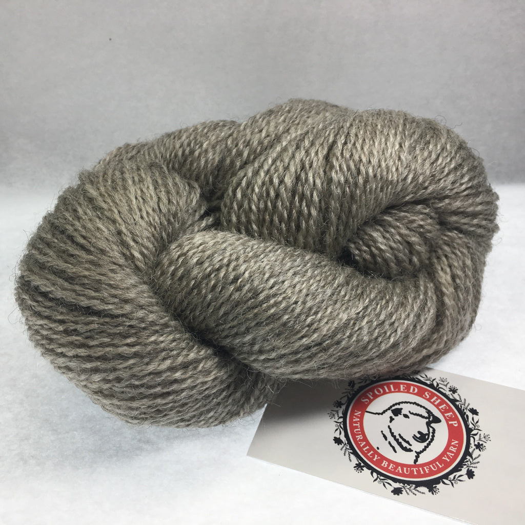 Color Jocie 2012. A light grey 100% wool sport weight yarn from Spoiled Sheep.