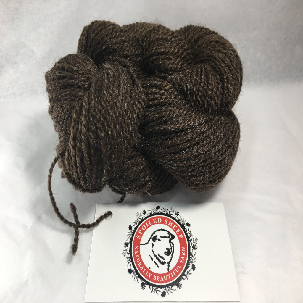 Color Lizzie 2015. A natural brown 100% wool dk weight yarn from Spoiled Sheep.