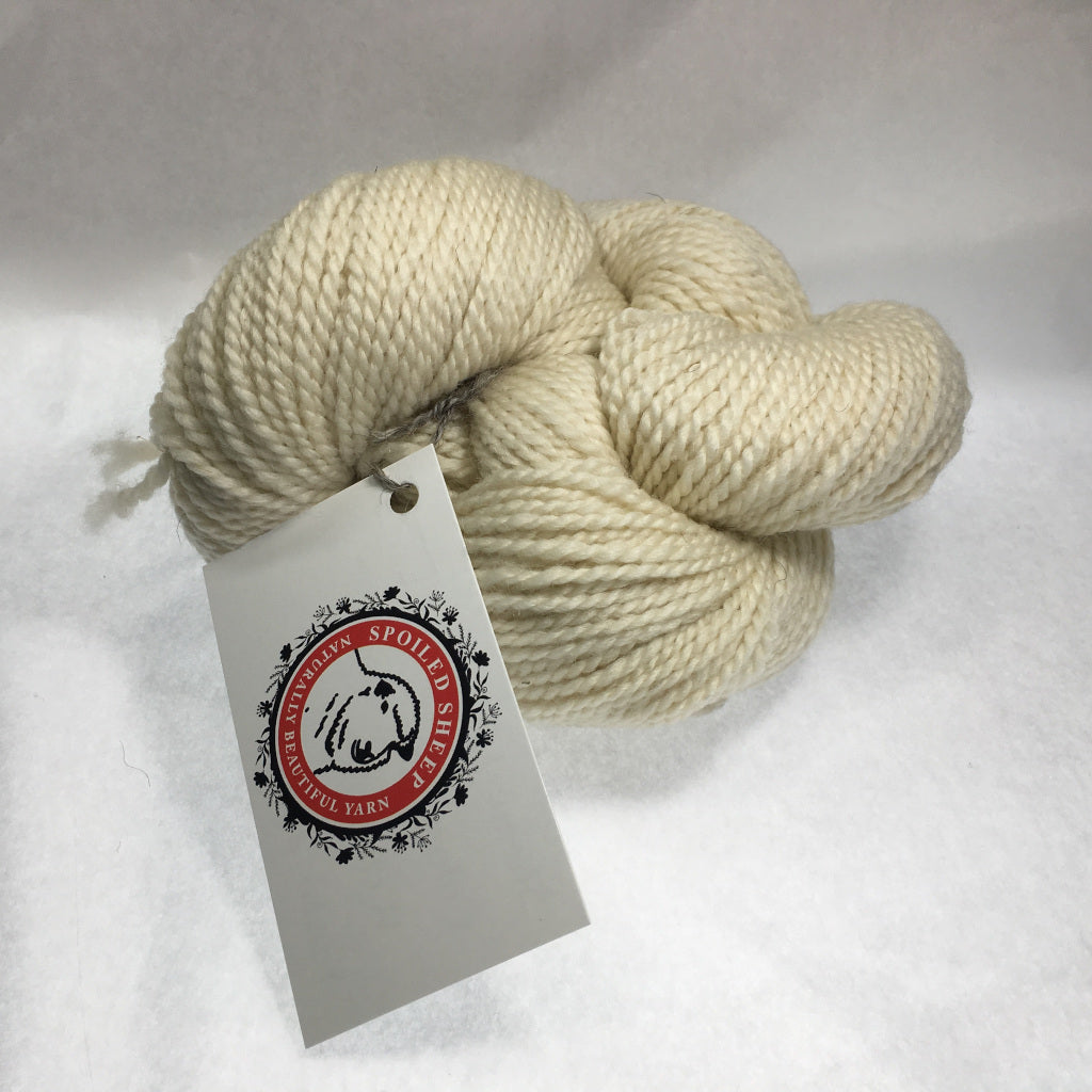 Color Natalie 2014. A natural white 100% wool dk weight yarn from Spoiled Sheep.