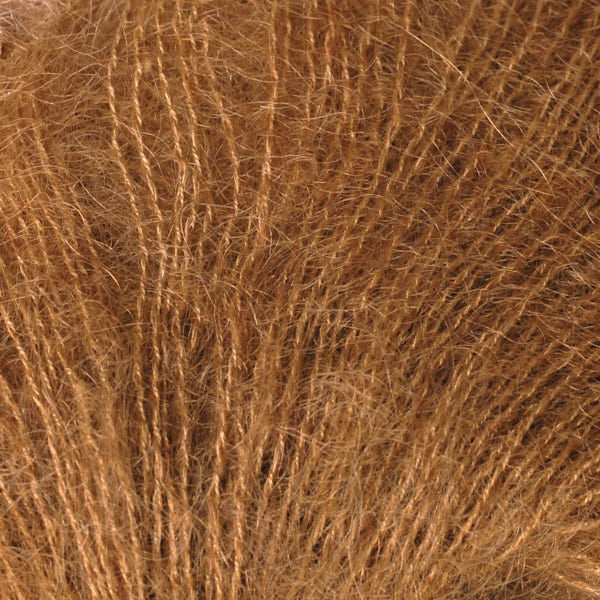 Color Copper 3433, a golden brown shade of Berroco Aerial Mohair Lace Yarn.
