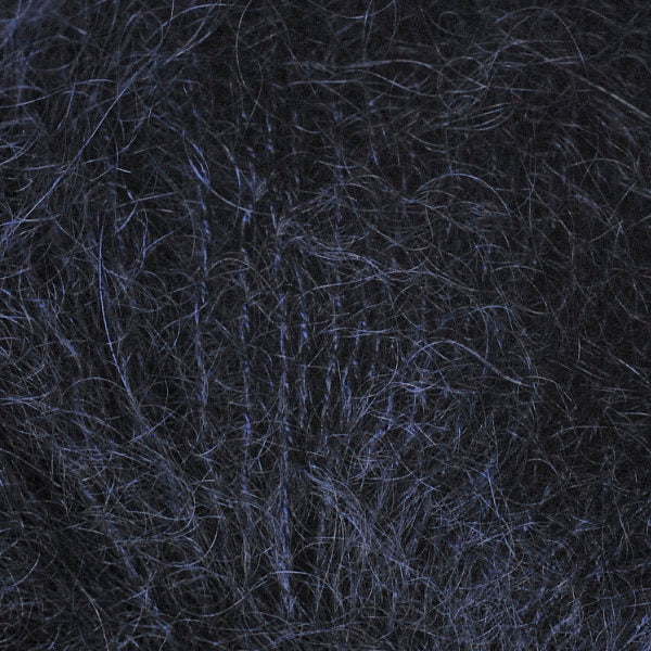 Color Navy 3443, a dark blue shade of Berroco Aerial Mohair Lace Yarn.