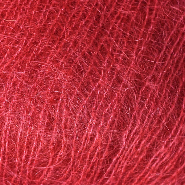 Color Tomato 3445, a bright red shade of Berroco Aerial Mohair Lace Yarn.