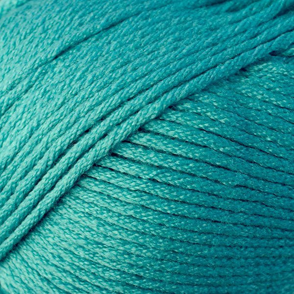Color Dutch Teal 9725. A bright green blue skein of Berroco Comfort Worsted washable yarn.