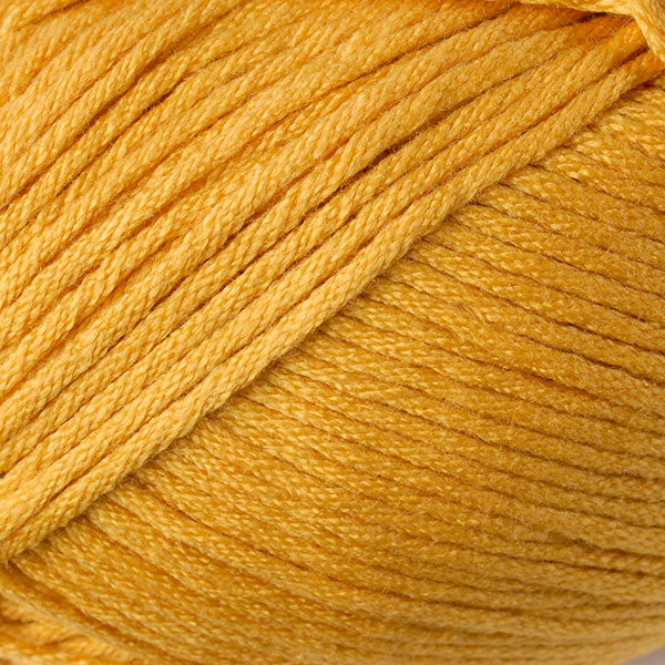 Color Goldenrod 9743. A golden yellow skein of Berroco Comfort Worsted washable yarn.