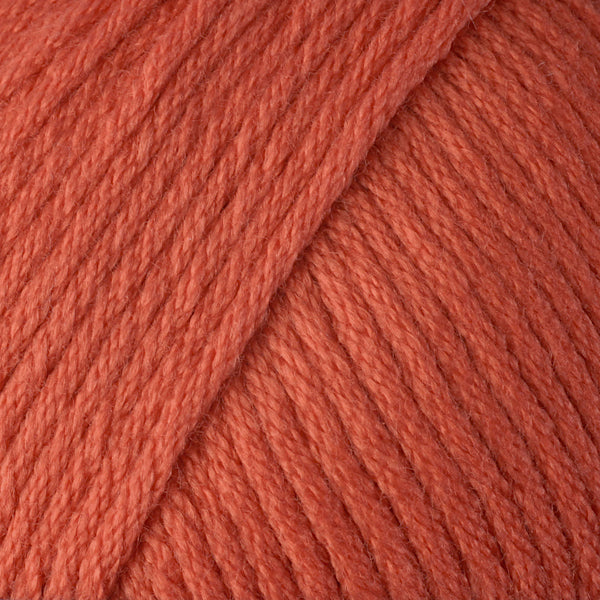 Color Marigold 9799. A terracotta orange skein of Berroco Comfort Worsted washable yarn.