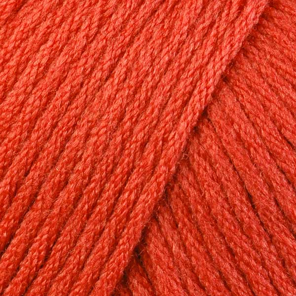 Color Persimmon 9783. A red orange skein of Berroco Comfort Worsted washable yarn.