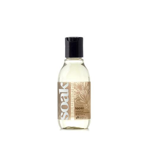 A 3 oz bottle of Lacey scented SOAK Wash.