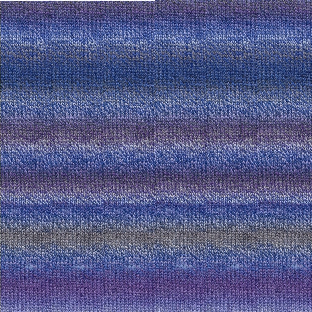 Queensland Collection Perth yarn in Royal Bluebell, colorful stripes of  blues and purples.