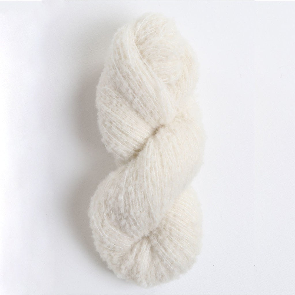 Skein of merino boucle yarn included with kit