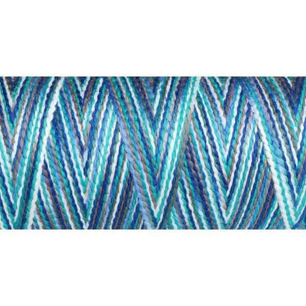 Ashford Caterpillar cotton yarn in Ocean - a variegated blue, teal, and white colorway