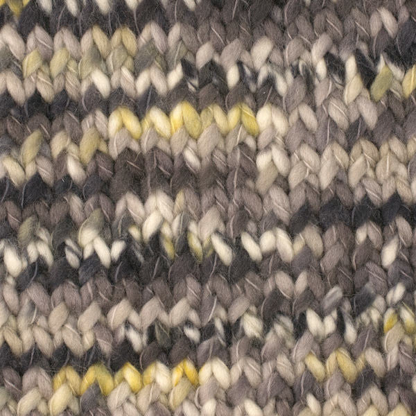 Berroco Coco in City 4933 - a speckled colorway in yellow and shades of grey