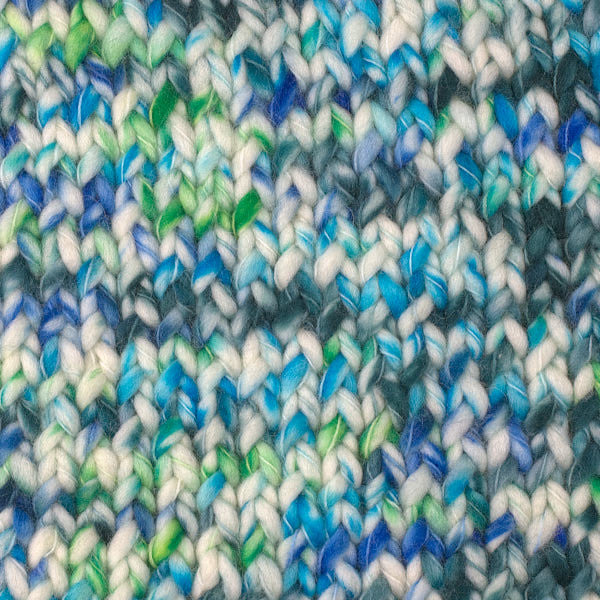 Berroco Coco in Pool 4929 - a speckled colorway in white, green and shades of blue