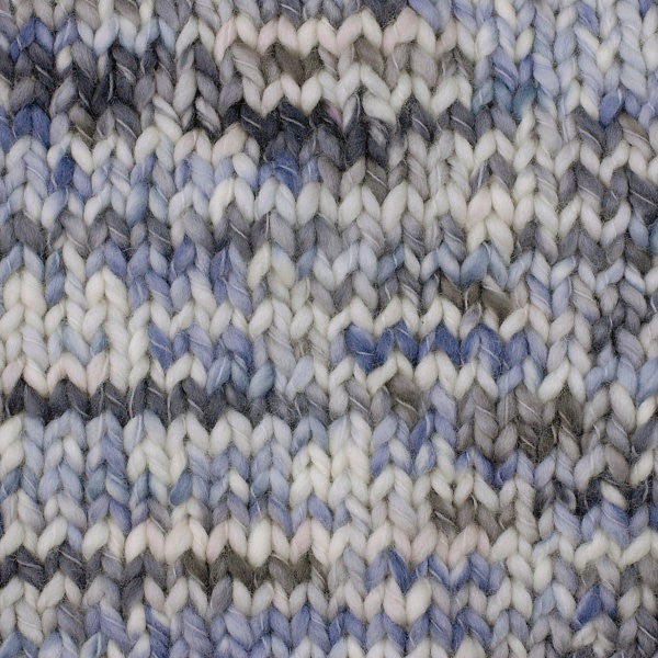 Berroco Coco in Shore 4906 - a speckled colorway in white, grey and shades of blue
