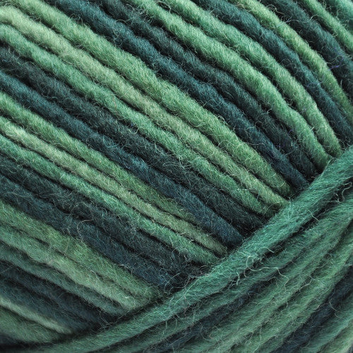 Brown Sheep Lanaloft Bulky in Herbal Garden - a variegated colorway in shades of faded and dark green