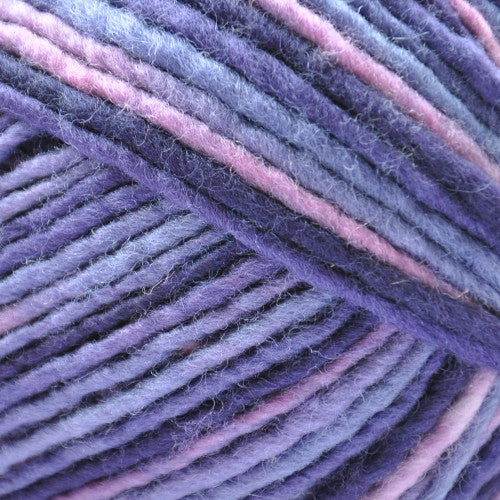 Brown Sheep Lanaloft Bulky in Victorian Plum - a variegated colorway in soft pink, light blue and violet