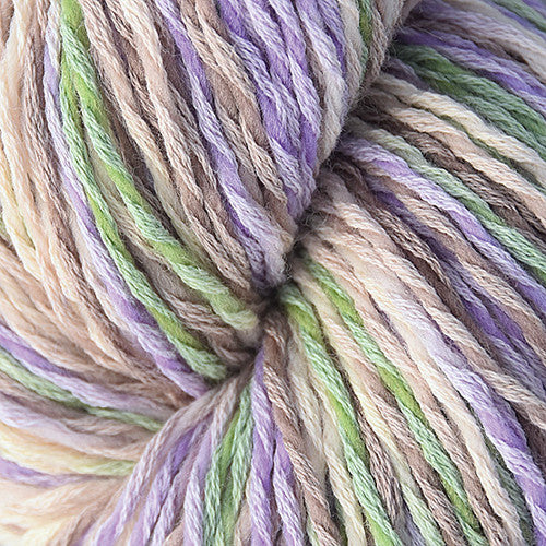 Brown Sheep Synchrony DK in Garden Party - a white, tan, lilac and green colorway