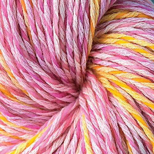 Brown Sheep Synchrony DK in Teatime - a variegated pink, white and yellow colorway