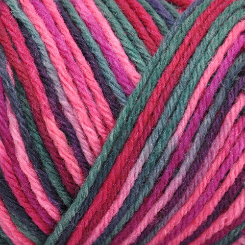 Brown Sheep Wildfoote Sock in A Cappella - a variegated colorway in pinks, sea green, and purple