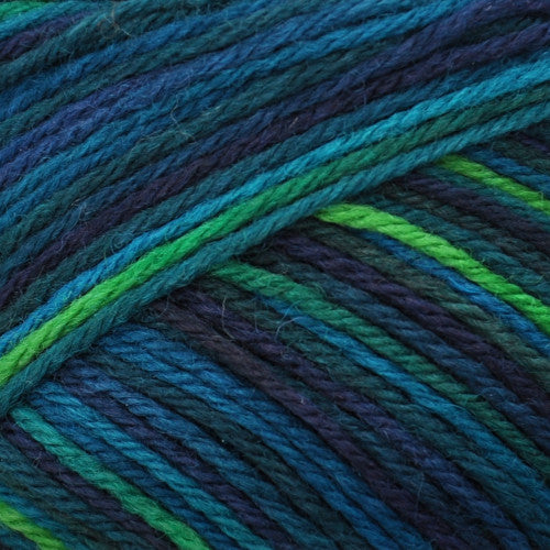 Brown Sheep Wildfoote Sock in Mermaid's Tale - a variegated ocean blue and green colorway