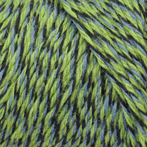 Brown Sheep Wildfoote Sock in Mountain Path - a marled black, blue, and green colorway