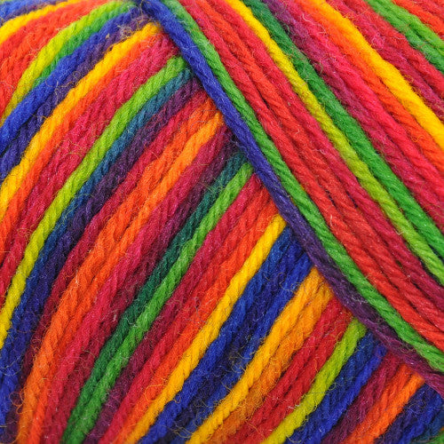 Brown Sheep Wildfoote Sock in Rock 'N Roll - a bright rainbow colorway