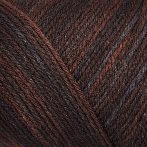 Brown Sheep Wildfoote Sock in Stony Creek - a variegated colorway in shades of brown