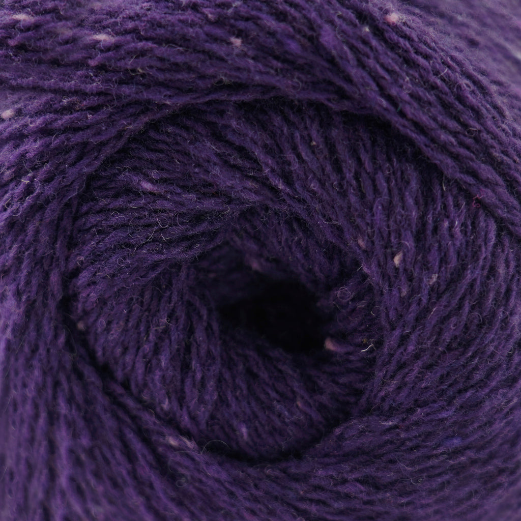 Cascade Aegean Tweed in Blackberry - a purple tweed colorway with light purple speckles