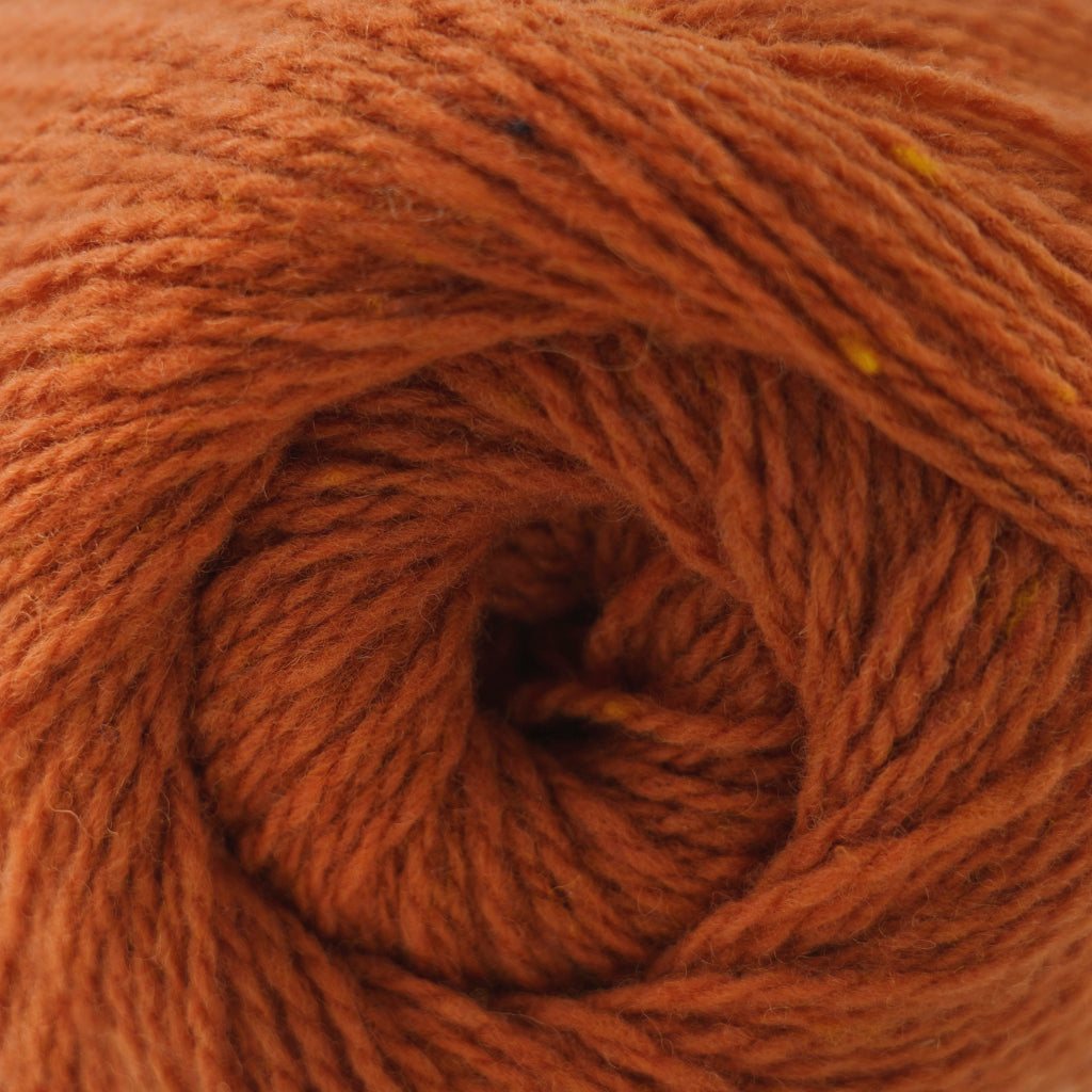 Cascade Aegean Tweed in Burnt Orange - an orange tweed colorway with yellow speckles
