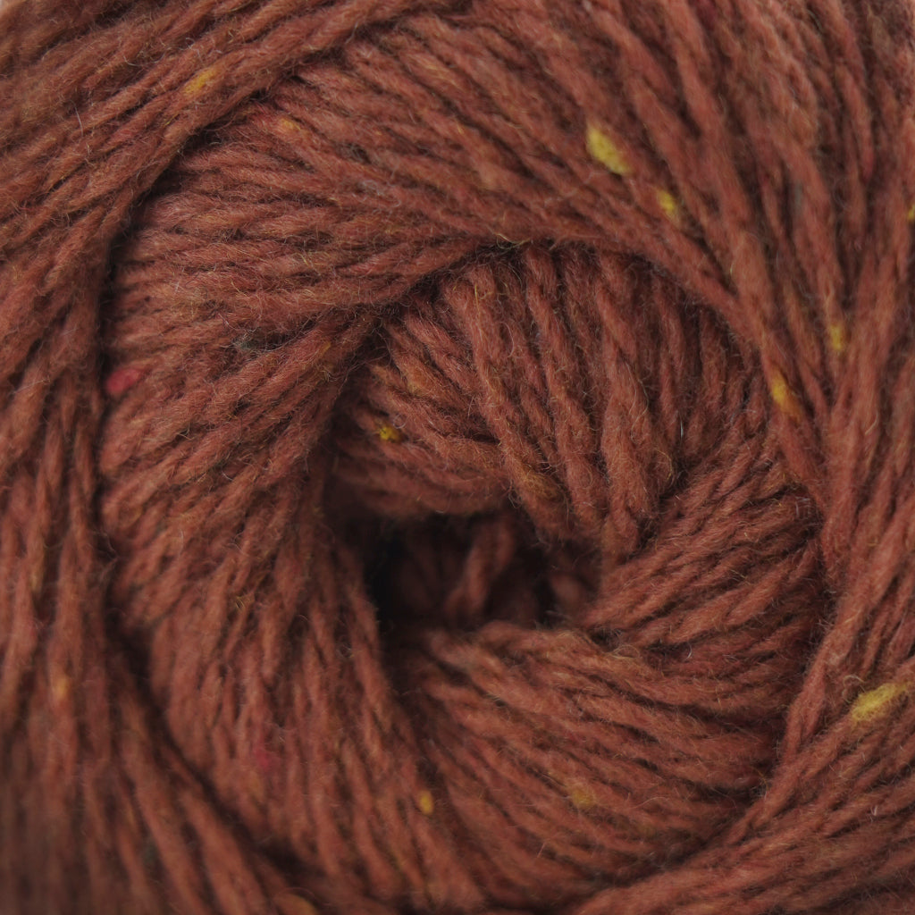 Cascade Aegean Tweed in Ginger - a red-brown tweed colorway with yellow speckles