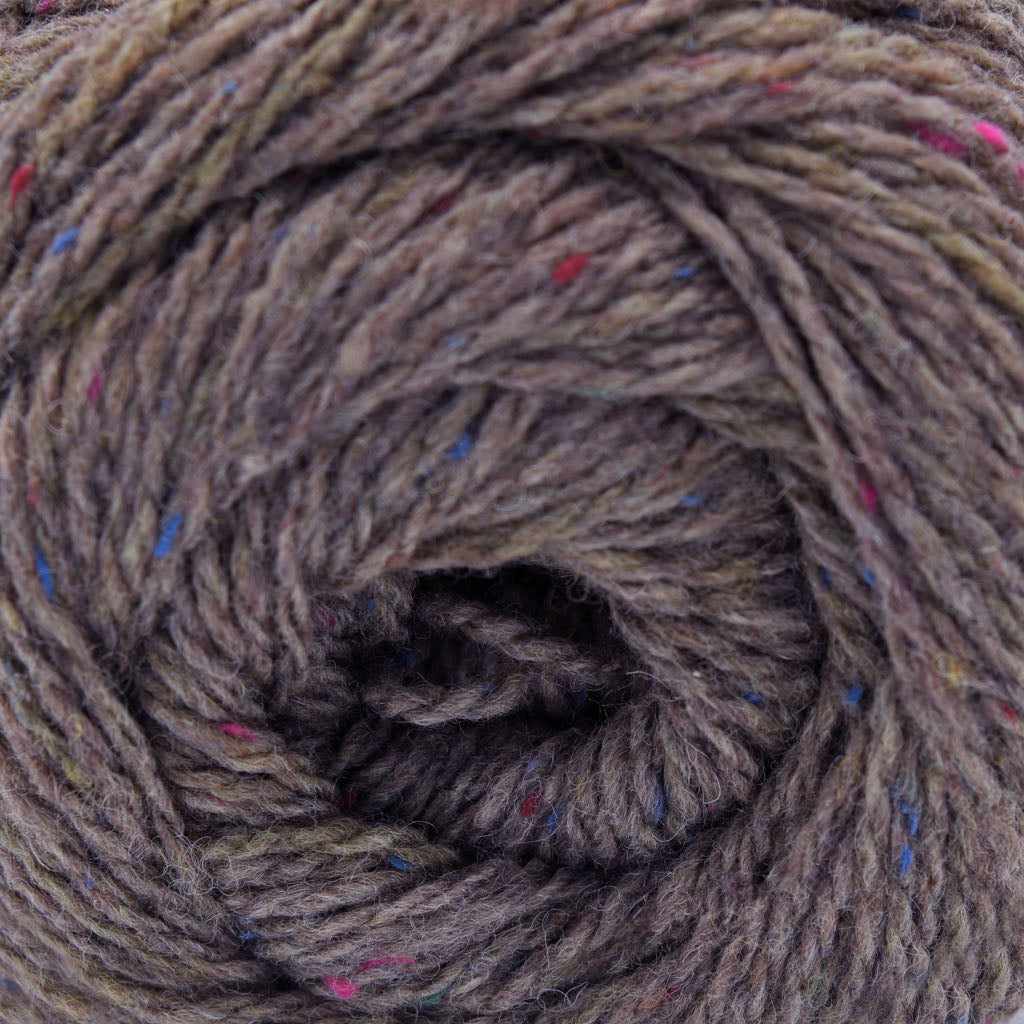 Cascade Aegean Tweed in Mocha - a grey-brown tweed colorway with pink and brown speckles