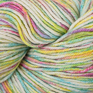 Cascade Nifty Cotton Splash-Candy - a variegated white, pink, yellow, light green and light blue
