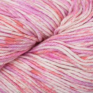 Cascade Nifty Cotton Splash in Carnation - a variegated white, pink, and magenta colorway
