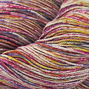 Cascade Nifty Cotton Splash in Petunia - a variegated white, magenta, yellow and blue colorway