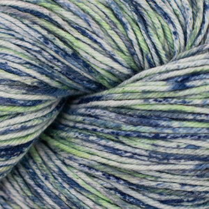 Cascade Nifty Cotton Splash in Seattle - a variegated white, dark blue and light green colorway