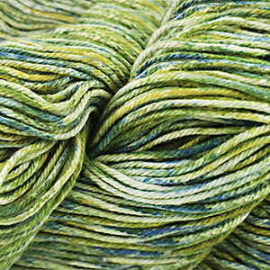 Cascade Nifty Cotton Splash in Sunflower - a variegated white, blue, green and yellow-green colorway